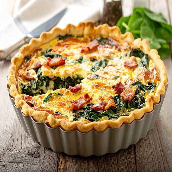 Bacon, Spinach and Cheese Tart